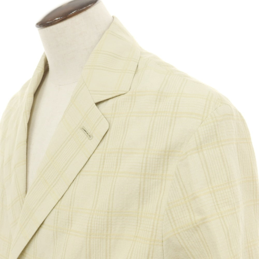 【新品アウトレット】イーヴォ Hevo コットンリネン チェック ベルテッド チェスターフィールドコート ベージュ【 48 】【 状態ランクN- 】【 メンズ 】