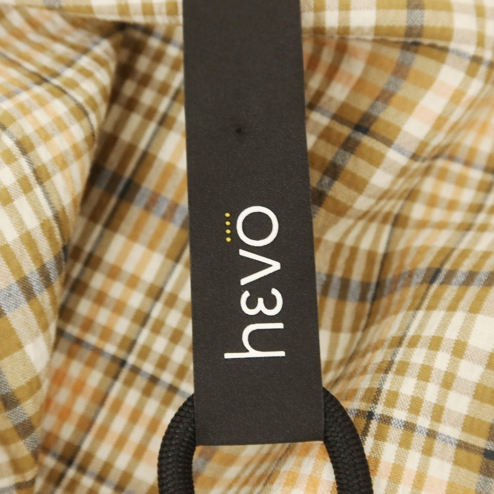 【新品】イーヴォ Hevo ストレッチコットン チェック ワークジャケット ライトベージュxブラウン【 48 】【 状態ランクN 】【 メンズ 】