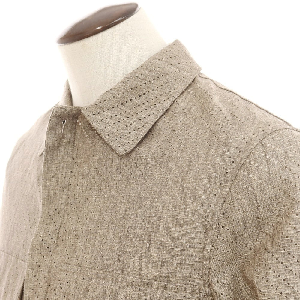 【新品】イーヴォ Hevo パンチング ストレッチリネン ワークジャケット グレージュ系【 48 】【 状態ランクN 】【 メンズ 】