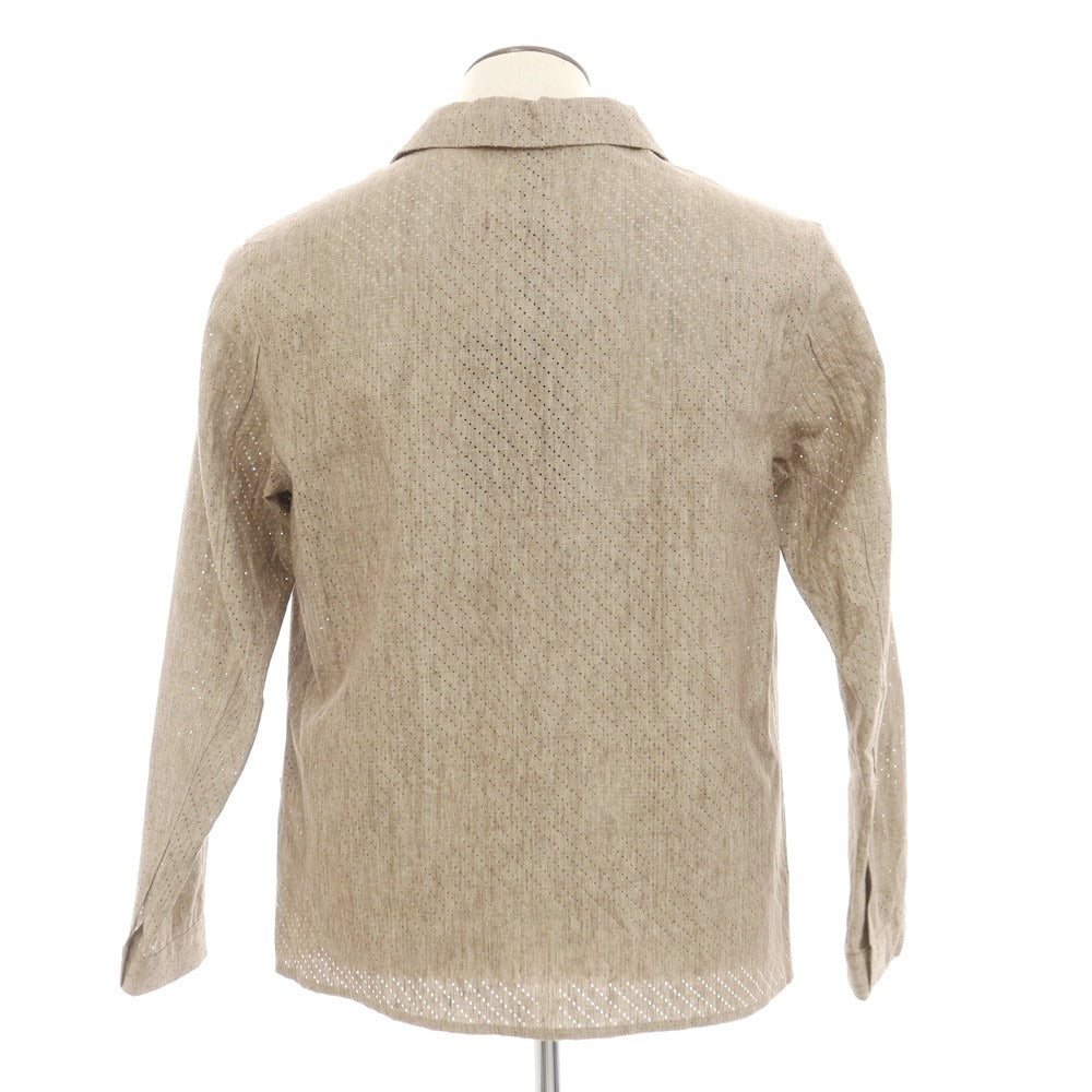 【新品】イーヴォ Hevo パンチング ストレッチリネン ワークジャケット グレージュ系【 48 】【 状態ランクN 】【 メンズ 】