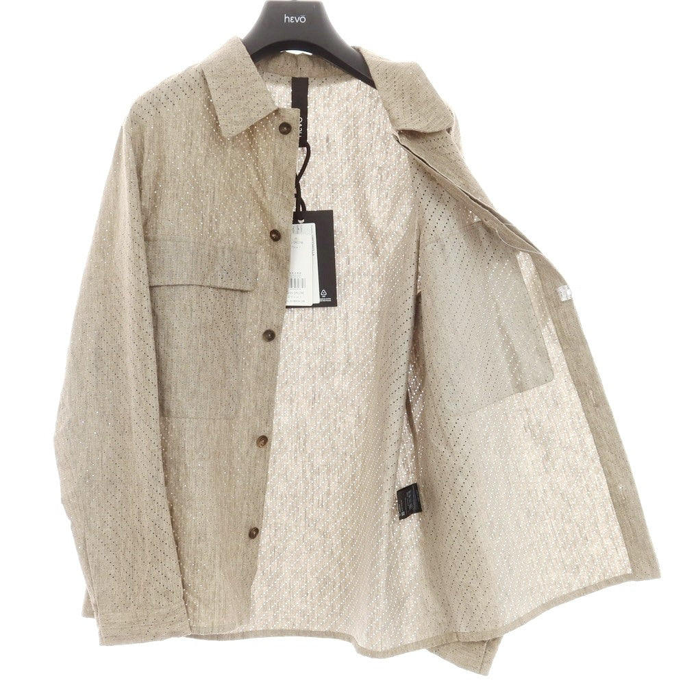 【新品】イーヴォ Hevo パンチング ストレッチリネン ワークジャケット グレージュ系【 48 】【 状態ランクN 】【 メンズ 】