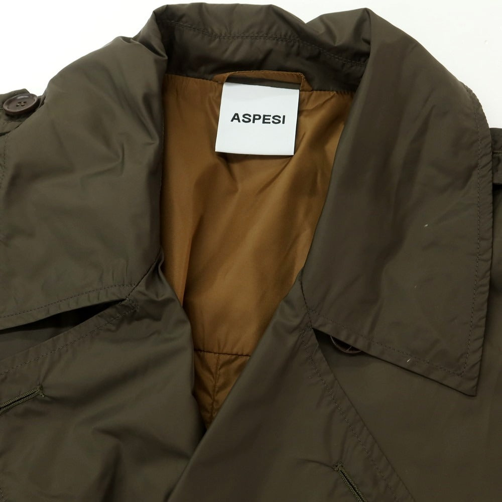 【新品アウトレット】アスペジ ASPESI ナイロン トレンチコート オリーブ【 5(L位) 】【 状態ランクN- 】【 メンズ 】