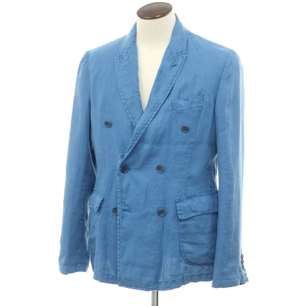 【新品】アスペジ ASPESI ヘンプ ダブルジャケット ブルー【 L 】【 状態ランクN 】【 メンズ 】