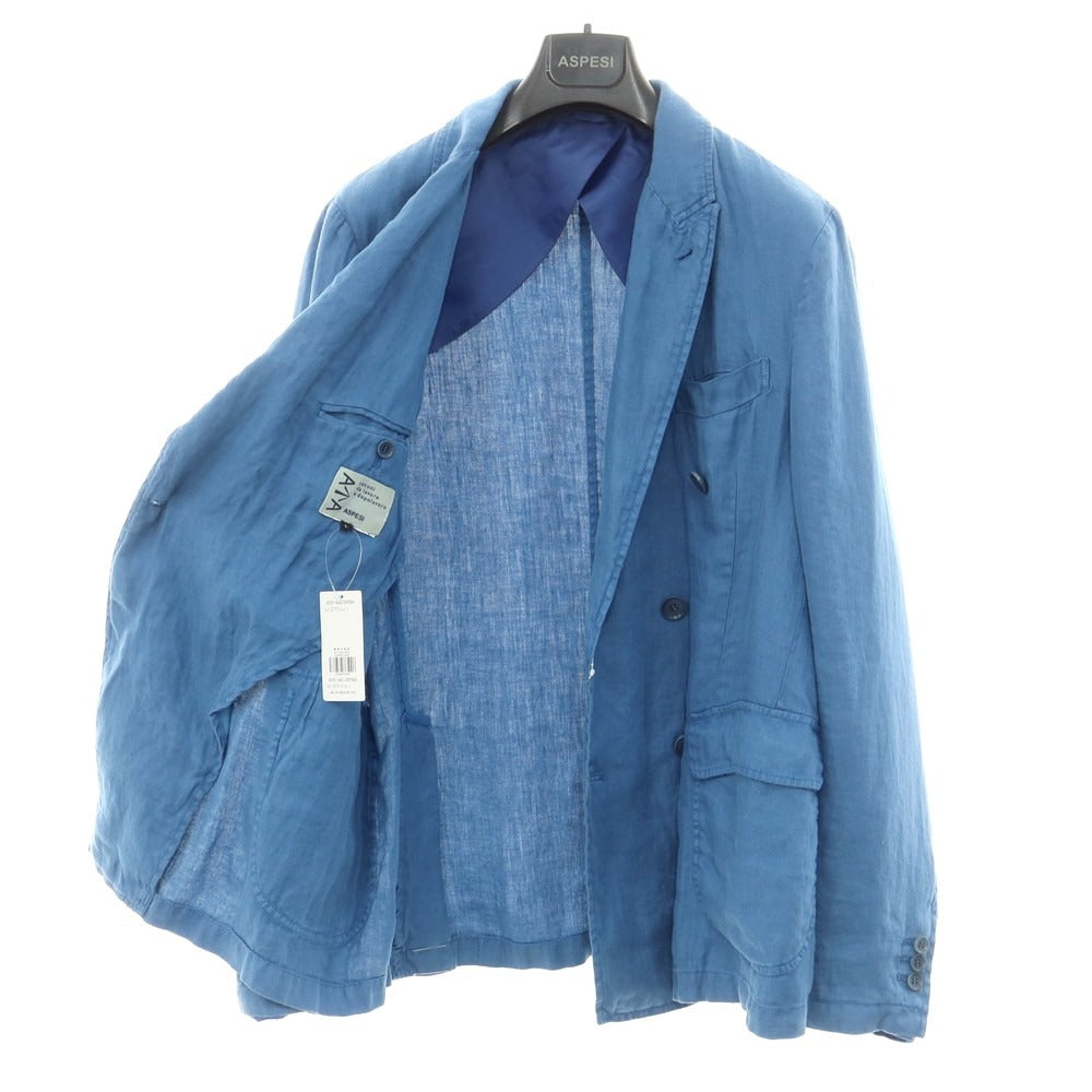 【新品】アスペジ ASPESI ヘンプ ダブルジャケット ブルー【 L 】【 状態ランクN 】【 メンズ 】