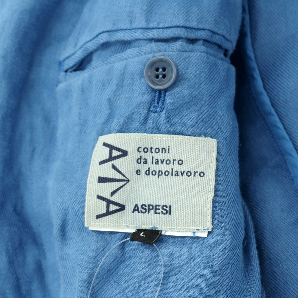 【新品】アスペジ ASPESI ヘンプ ダブルジャケット ブルー【 L 】【 状態ランクN 】【 メンズ 】