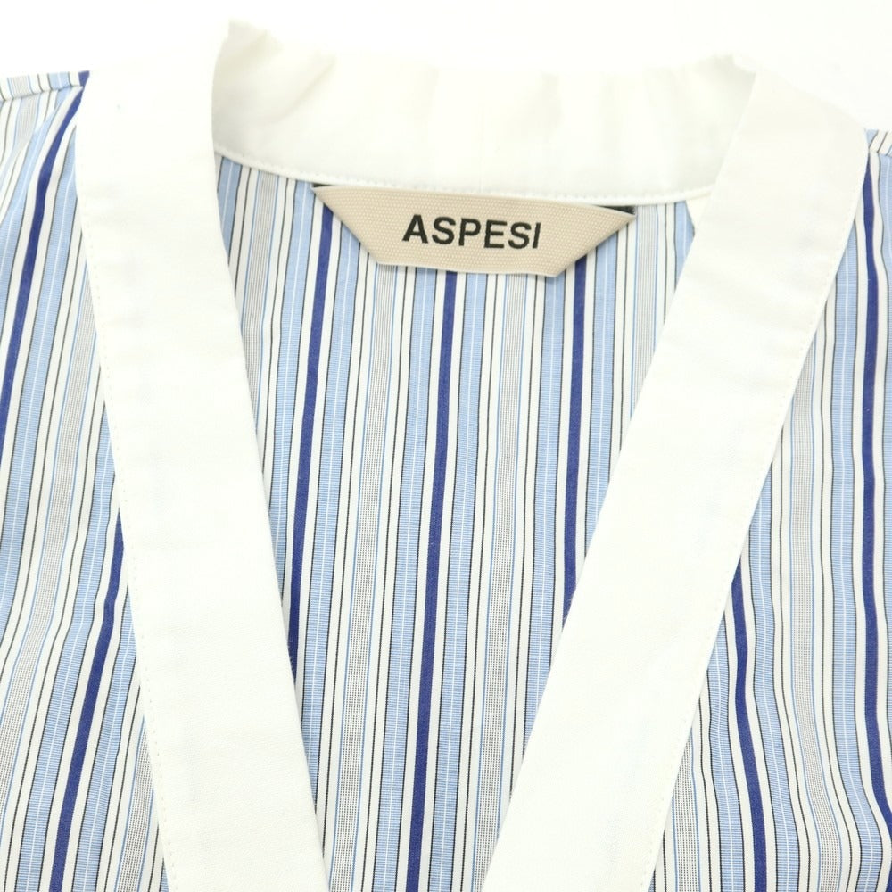 【新品】アスペジ ASPESI コットン ストライプ カーディガン ジャケット ブルーxホワイト【 L 】【 状態ランクN 】【 メンズ 】