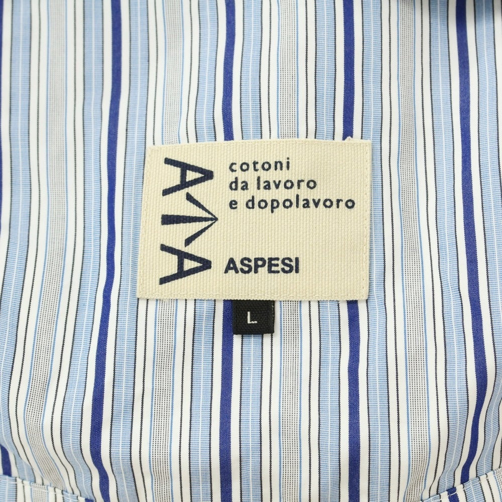 【新品】アスペジ ASPESI コットン ストライプ カーディガン ジャケット ブルーxホワイト【 L 】【 状態ランクN 】【 メンズ 】