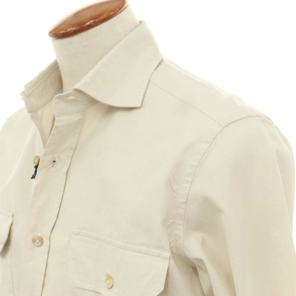 【新品】ジャンネット giannetto コットン ワークシャツ グレージュ【 39 】【 状態ランクN 】【 メンズ 】