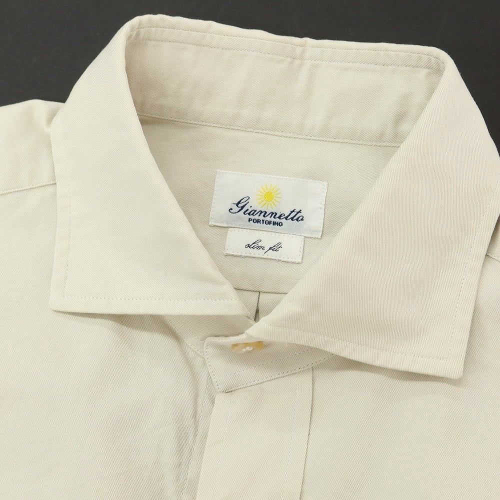 【新品】ジャンネット giannetto コットン ワークシャツ グレージュ【 39 】【 状態ランクN 】【 メンズ 】