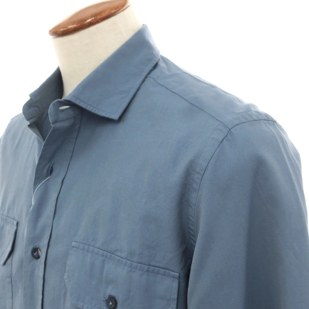 【新品アウトレット】ジャンネット giannetto コットン ワークシャツ スモークブルー【 40 】【 状態ランクN- 】【 メンズ 】