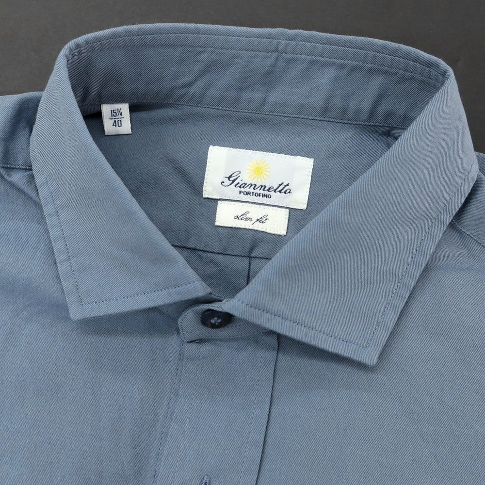 【新品アウトレット】ジャンネット giannetto コットン ワークシャツ スモークブルー【 40 】【 状態ランクN- 】【 メンズ 】