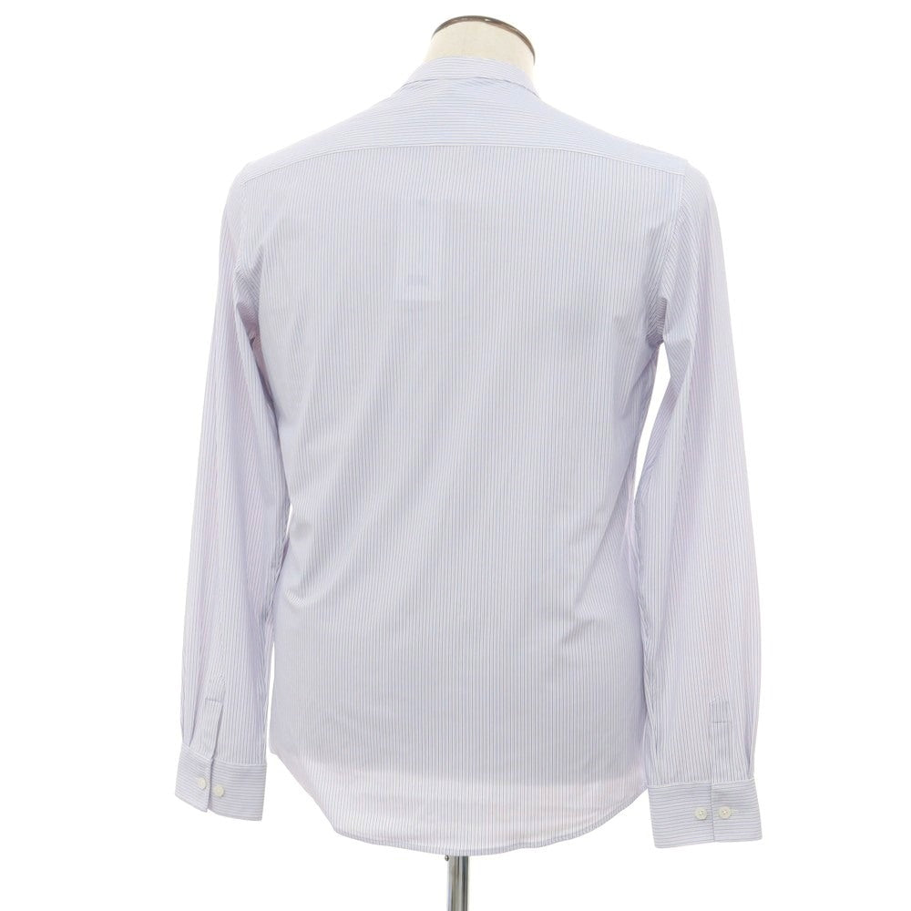 【新品アウトレット】デュノ DUNO ストレッチ ナイロン ストライプ バンドカラー カジュアルシャツ ブルーxホワイト【 表記なし(L位) 】【 状態ランクN- 】【 メンズ 】