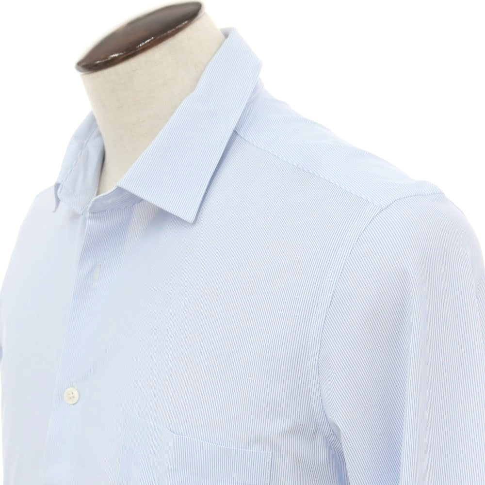 【新品アウトレット】デュノ DUNO ストレッチ ナイロン ストライプ カジュアルシャツ ブルーxホワイト【 表記なし(L位) 】【 状態ランクN- 】【 メンズ 】