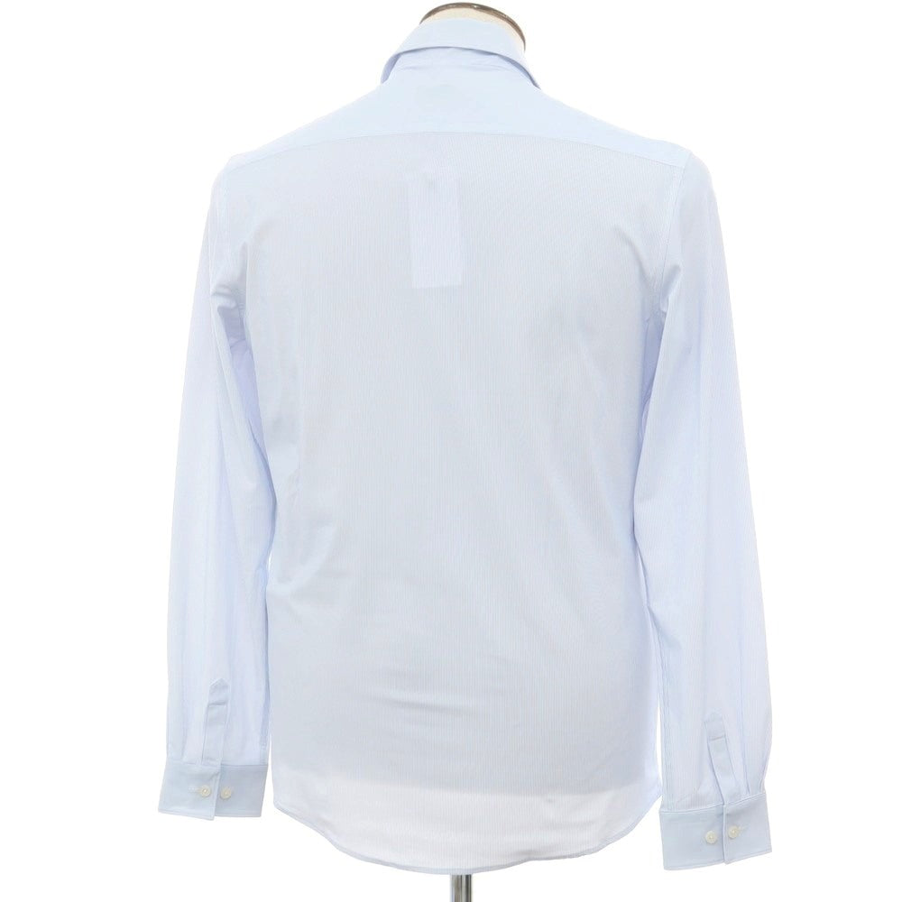 【新品アウトレット】デュノ DUNO ストレッチ ナイロン ストライプ カジュアルシャツ ブルーxホワイト【 表記なし(L位) 】【 状態ランクN- 】【 メンズ 】