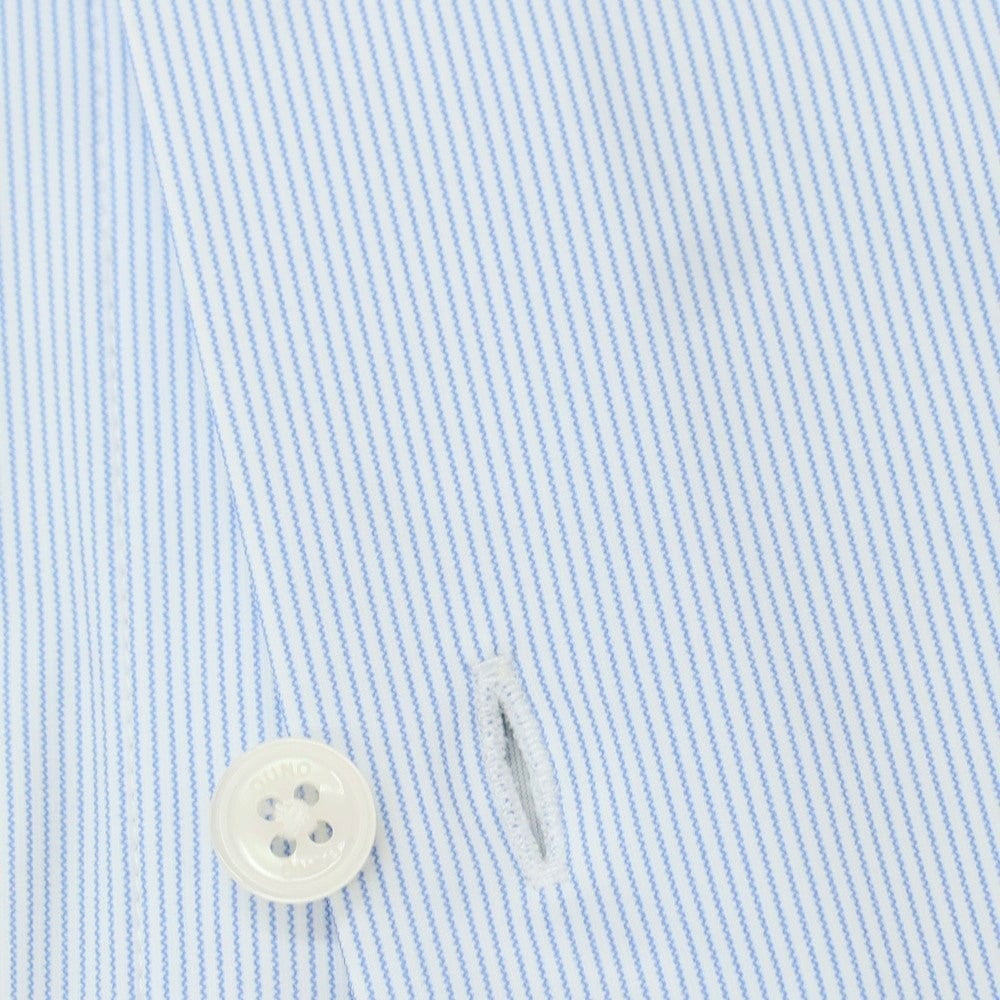 【新品アウトレット】デュノ DUNO ストレッチ ナイロン ストライプ カジュアルシャツ ブルーxホワイト【 表記なし(L位) 】【 状態ランクN- 】【 メンズ 】