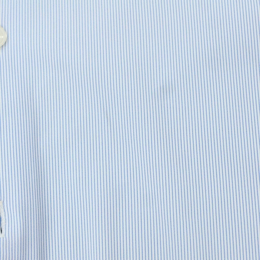 【新品アウトレット】デュノ DUNO ストレッチ ナイロン ストライプ カジュアルシャツ ブルーxホワイト【 表記なし(L位) 】【 状態ランクN- 】【 メンズ 】