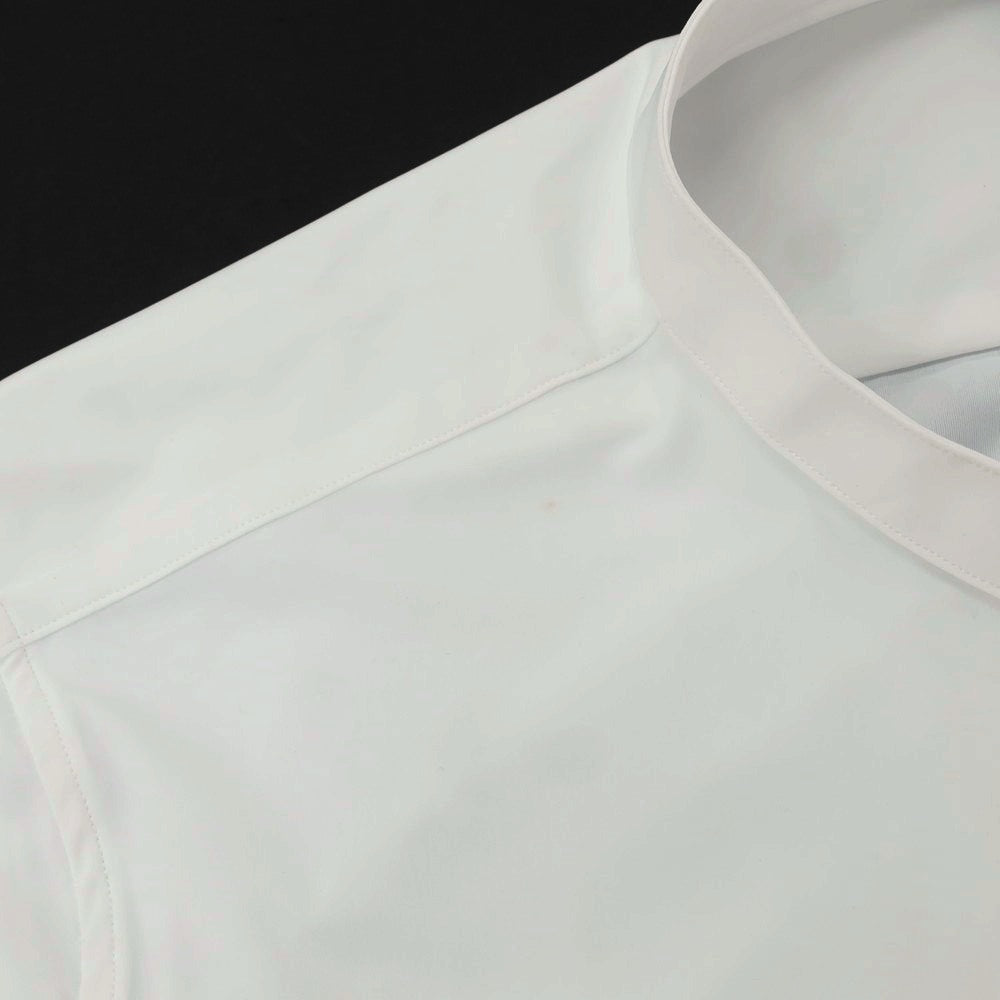 【新品アウトレット】デュノ DUNO ストレッチ ナイロン バンドカラー カジュアルシャツ ホワイト【 表記なし(L位) 】【 状態ランクN- 】【 メンズ 】