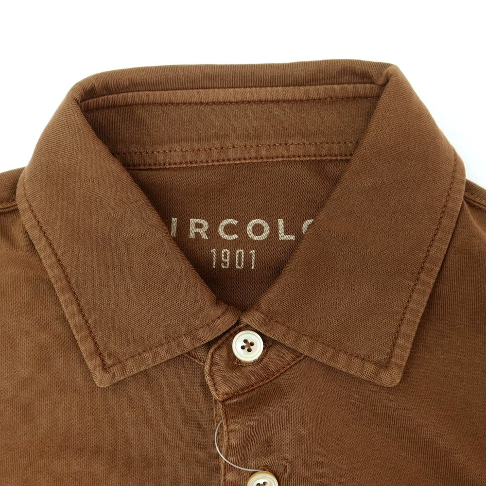 【新品アウトレット】チルコロ1901 CIRCOLO 1901 コットン 長袖ポロシャツ ブラウン【 M 】【 状態ランクN- 】【 メンズ 】