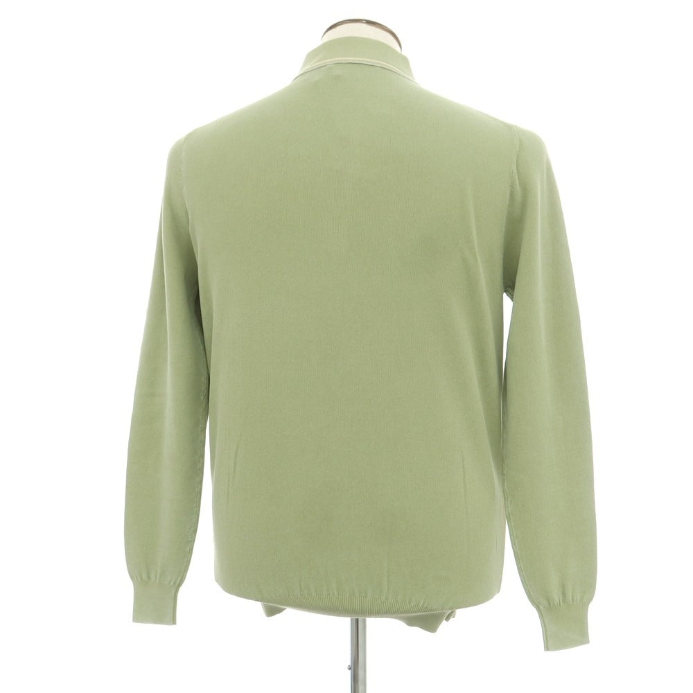 【新品】アスペジ ASPESI コットン 長袖 ポロニット スモークグリーン【 48 】【 状態ランクN 】【 メンズ 】