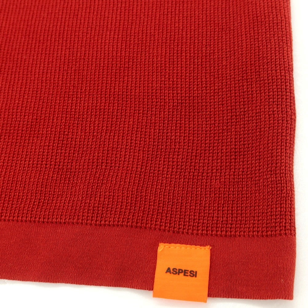 【新品】アスペジ ASPESI コットン 半袖 ポロニット レッド【 48 】【 状態ランクN 】【 メンズ 】