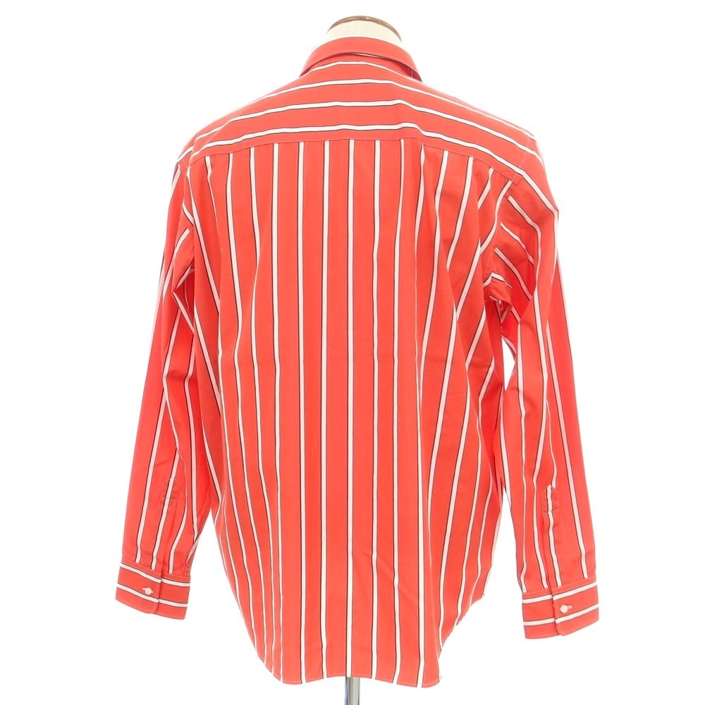 【新品】アスペジ ASPESI コットン ストライプ レギュラーカラー カジュアルシャツ レッドxホワイト【 40 】【 状態ランクN 】【 メンズ 】