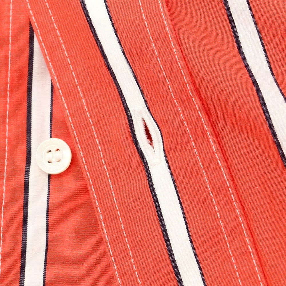 【新品】アスペジ ASPESI コットン ストライプ レギュラーカラー カジュアルシャツ レッドxホワイト【 40 】【 状態ランクN 】【 メンズ 】