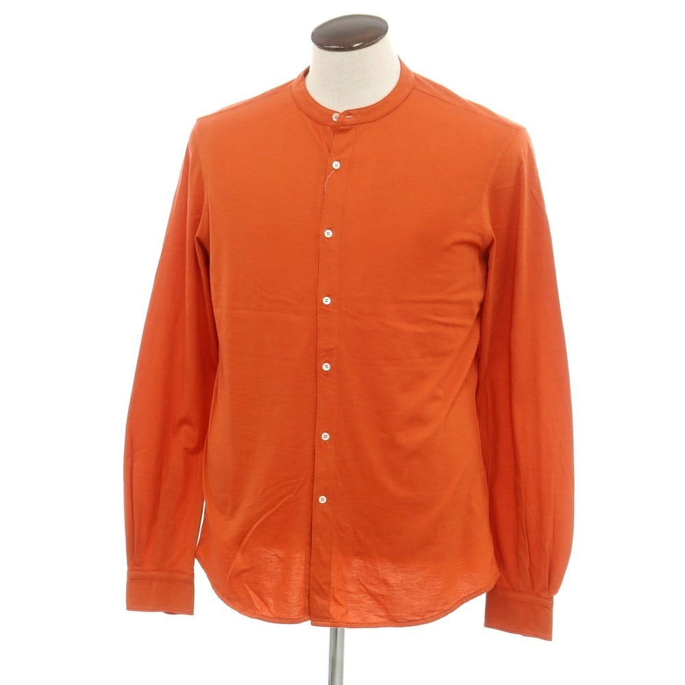 【新品アウトレット】アスペジ ASPESI コットン バンドカラー カジュアルシャツ オレンジ【 L 】【 状態ランクN- 】【 メンズ 】