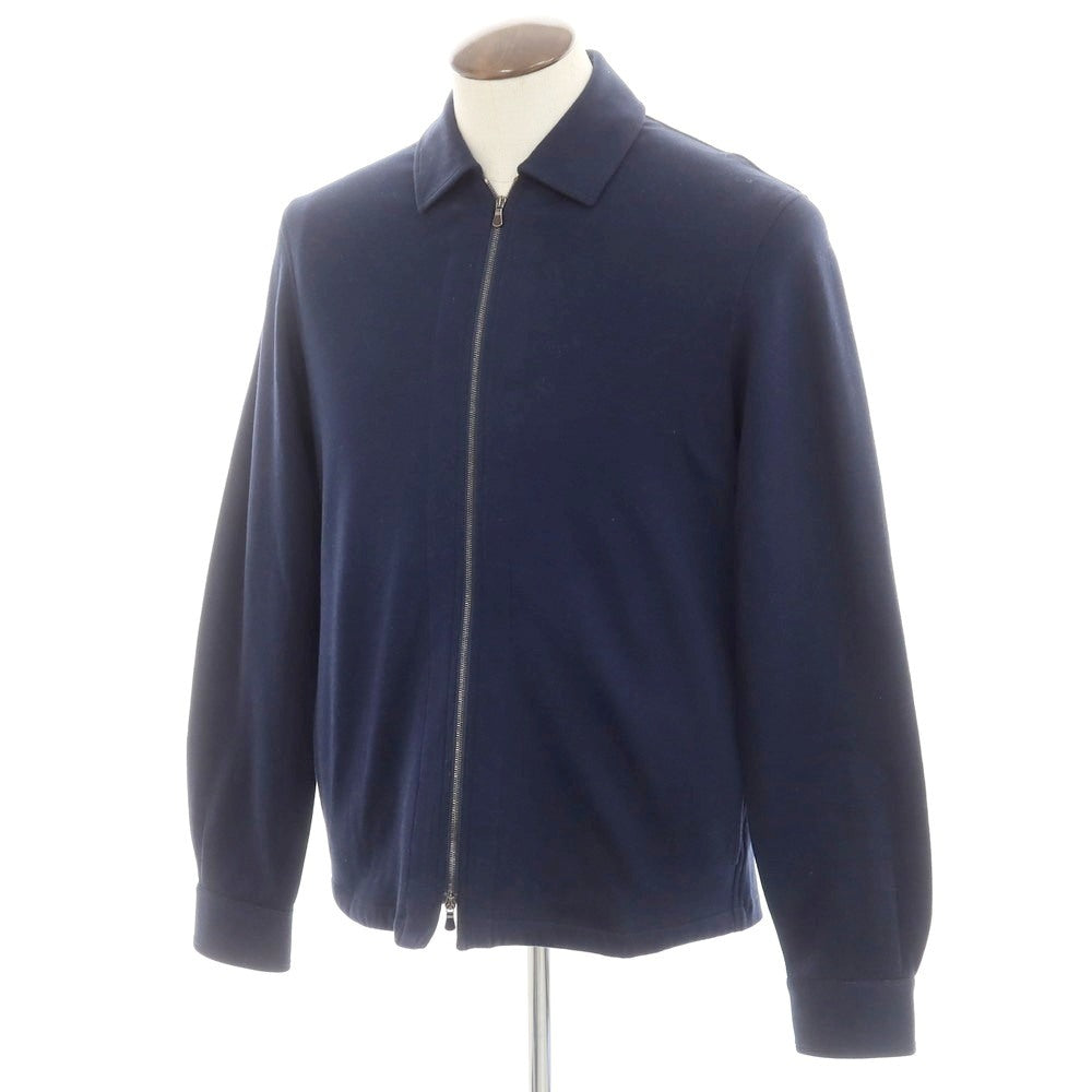 【新品】フィリッポ デ ローレンティス FILIPPO DE LAURENTIIS コットンナイロン ジャージー ダブルジップ ブルゾン ネイビー【 50 】【 状態ランクN 】【 メンズ 】