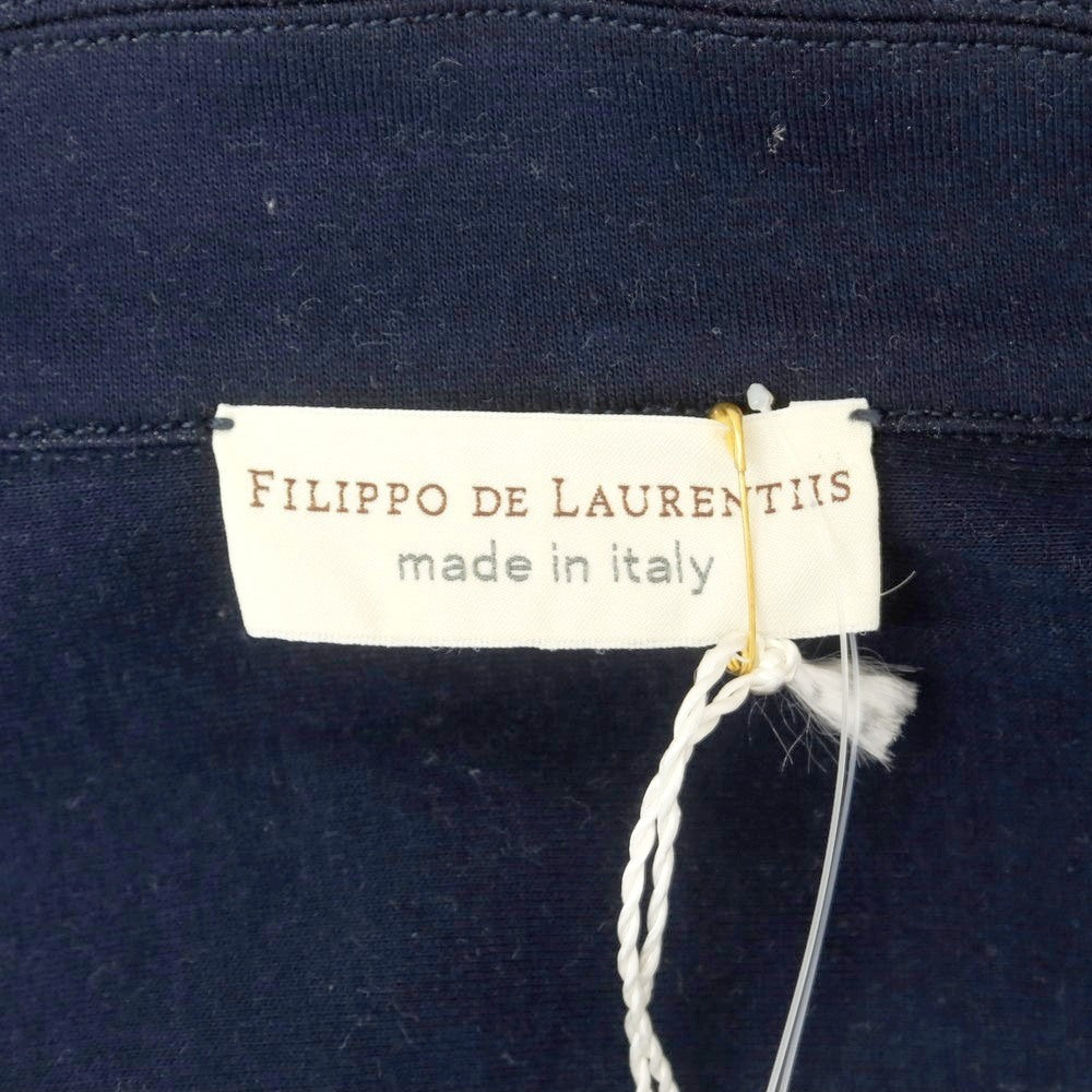 【新品】フィリッポ デ ローレンティス FILIPPO DE LAURENTIIS コットンナイロン ジャージー ダブルジップ ブルゾン ネイビー【 50 】【 状態ランクN 】【 メンズ 】