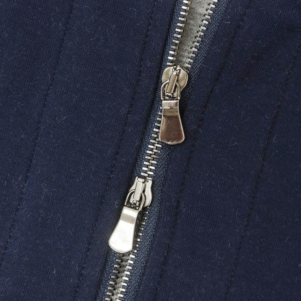 【新品】フィリッポ デ ローレンティス FILIPPO DE LAURENTIIS コットンナイロン ジャージー ダブルジップ ブルゾン ネイビー【 50 】【 状態ランクN 】【 メンズ 】