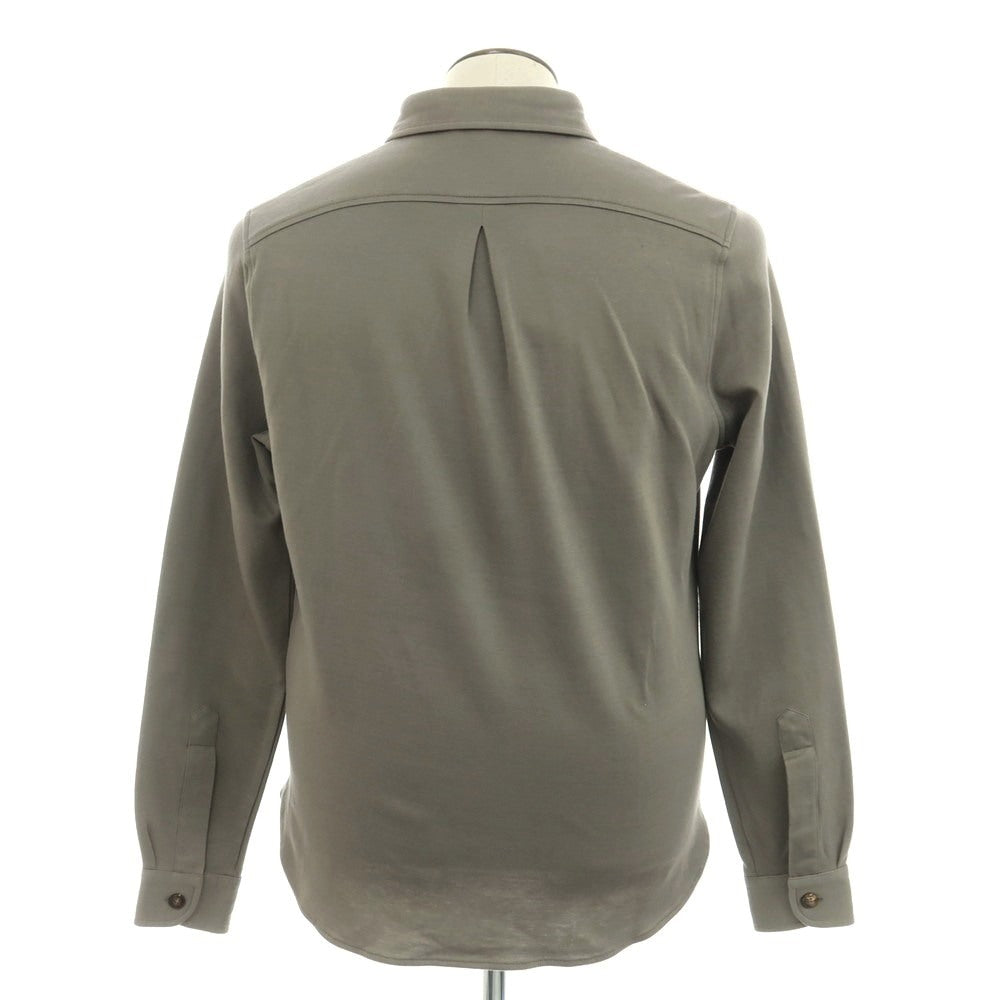 【新品】フィリッポ デ ローレンティス FILIPPO DE LAURENTIIS コットンナイロン ジャージー カジュアルシャツ カーキグレー【 50 】【 状態ランクN 】【 メンズ 】