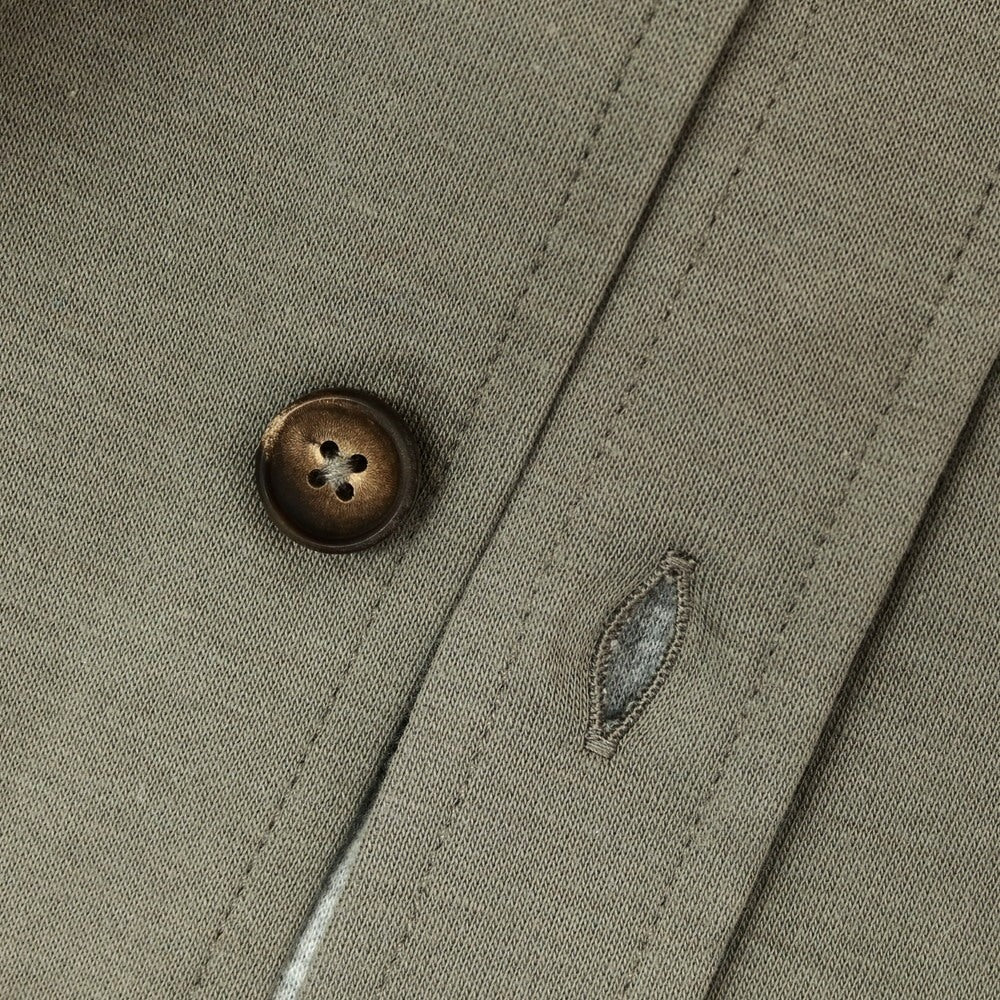 【新品】フィリッポ デ ローレンティス FILIPPO DE LAURENTIIS コットンナイロン ジャージー カジュアルシャツ カーキグレー【 50 】【 状態ランクN 】【 メンズ 】