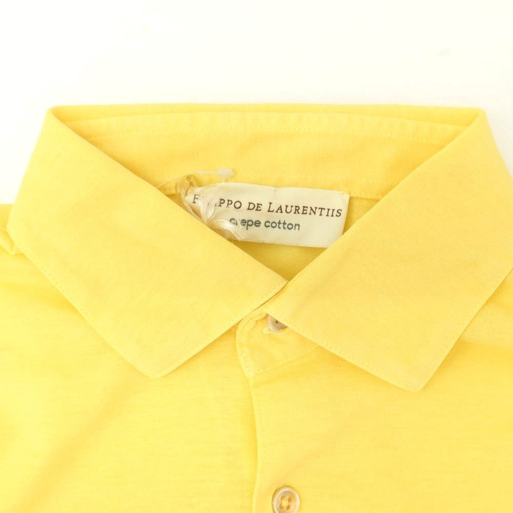 【新品】フィリッポ デ ローレンティス FILIPPO DE LAURENTIIS コットン ジャージー カジュアルシャツ イエロー【 50 】【 状態ランクN 】【 メンズ 】