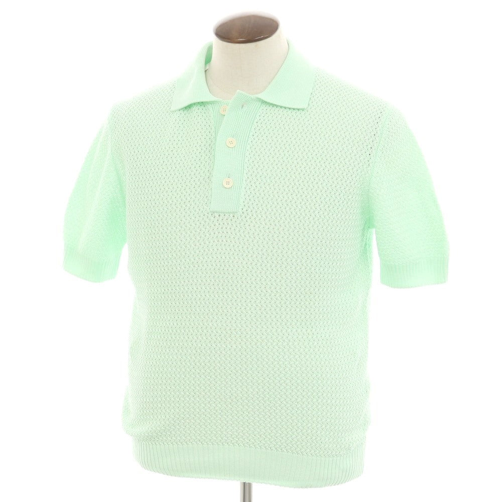 【新品】フィリッポ デ ローレンティス FILIPPO DE LAURENTIIS コットン 半袖 ポロニット パステルグリーン【 50 】【 状態ランクN 】【 メンズ 】