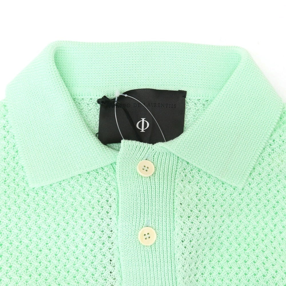 【新品】フィリッポ デ ローレンティス FILIPPO DE LAURENTIIS コットン 半袖 ポロニット パステルグリーン【 50 】【 状態ランクN 】【 メンズ 】