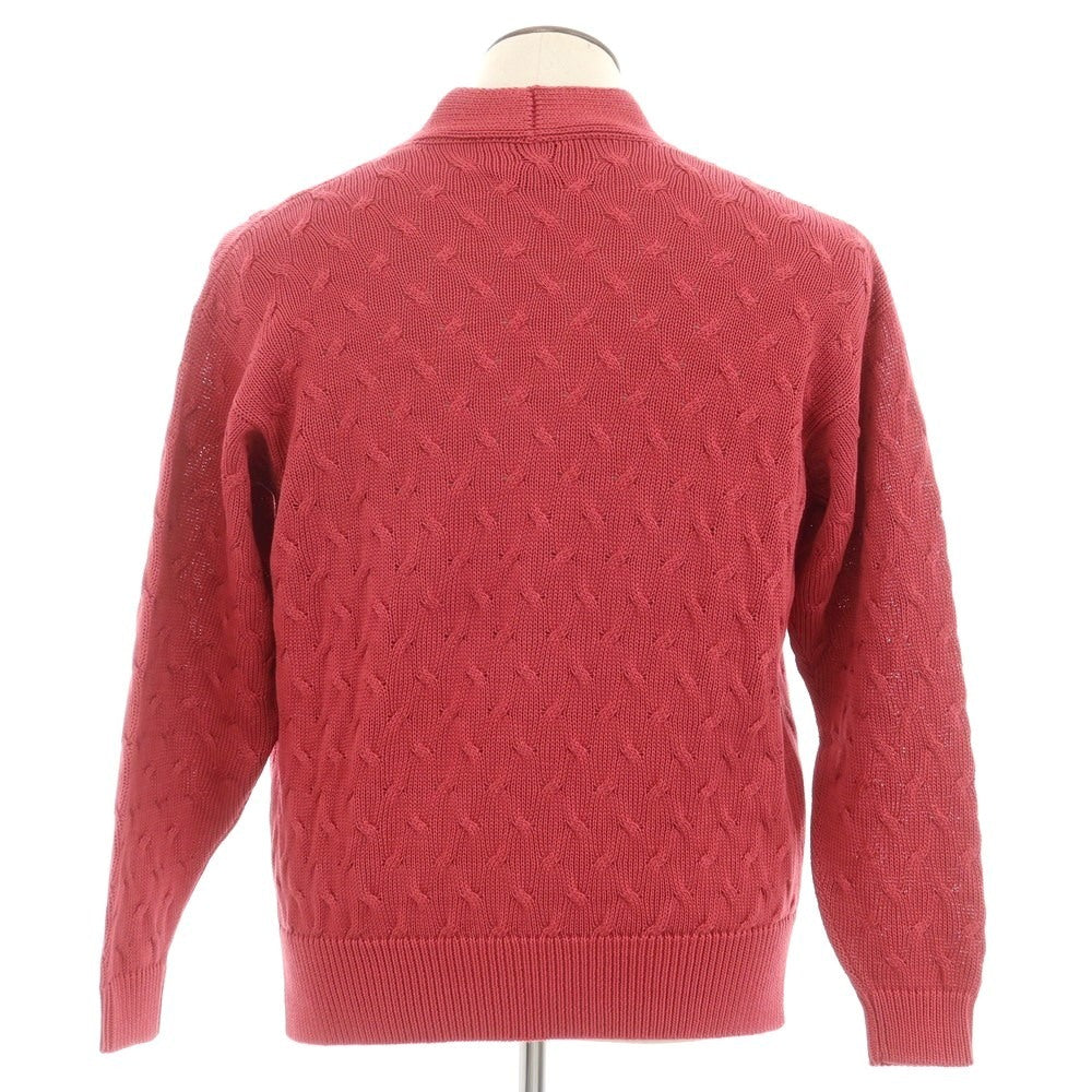 【新品】フィリッポ デ ローレンティス FILIPPO DE LAURENTIIS コットン ニット カーディガン ローズレッド【 50 】【 状態ランクN 】【 メンズ 】