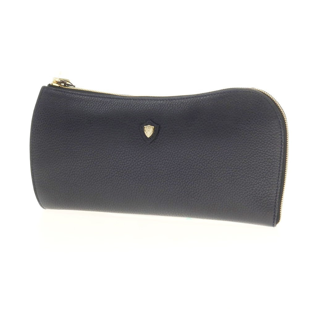 【新品】シャンボール セリエ CHAMBORD SELLIER ANGER シュリンクレザー クラッチバッグ ネイビーxゴールド【 状態ランクN 】【 メンズ 】