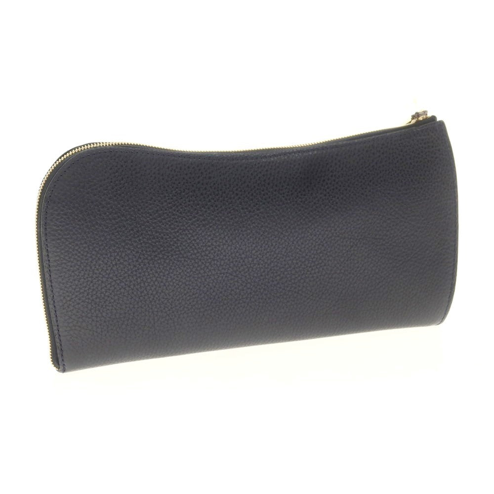【新品】シャンボール セリエ CHAMBORD SELLIER ANGER シュリンクレザー クラッチバッグ ネイビーxゴールド【 状態ランクN 】【 メンズ 】
