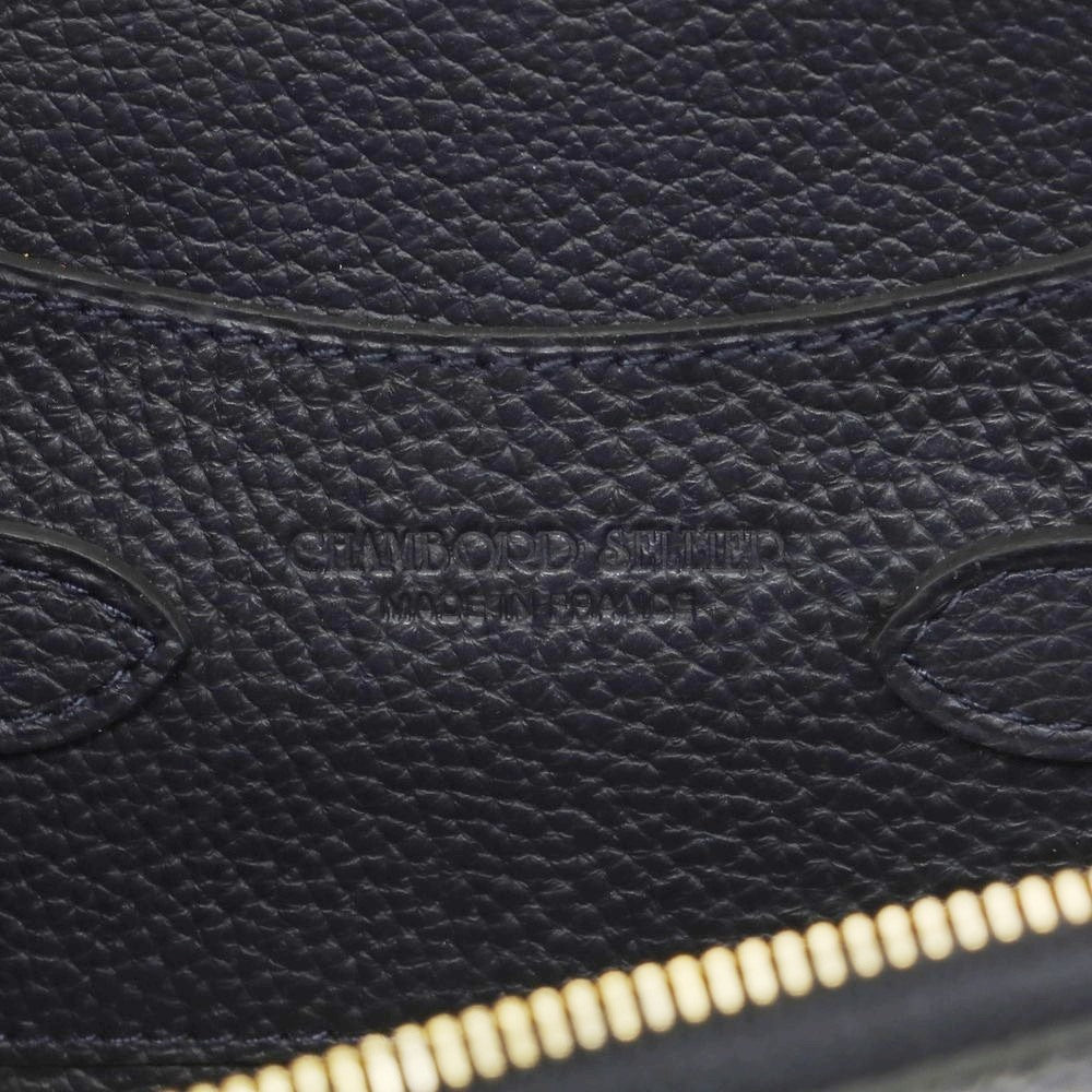 【新品】シャンボール セリエ CHAMBORD SELLIER ANGER シュリンクレザー クラッチバッグ ネイビーxゴールド【 状態ランクN 】【 メンズ 】