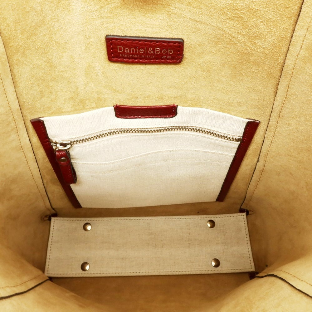 【新品】ダニエルアンドボブ Daniel & Bob シュリンクレザー トートバッグ ワインレッド【 状態ランクN 】【 メンズ 】