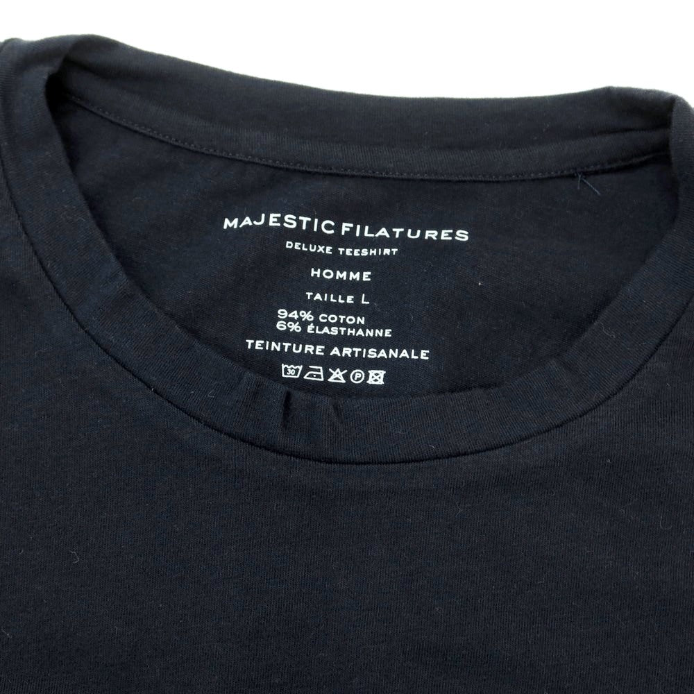 【新品】マジェスティック フィラチュール オム MAJESTIC FILATURES HOMME コットン クルーネック 半袖Tシャツ ダークネイビー【 L 】【 状態ランクN 】【 メンズ 】