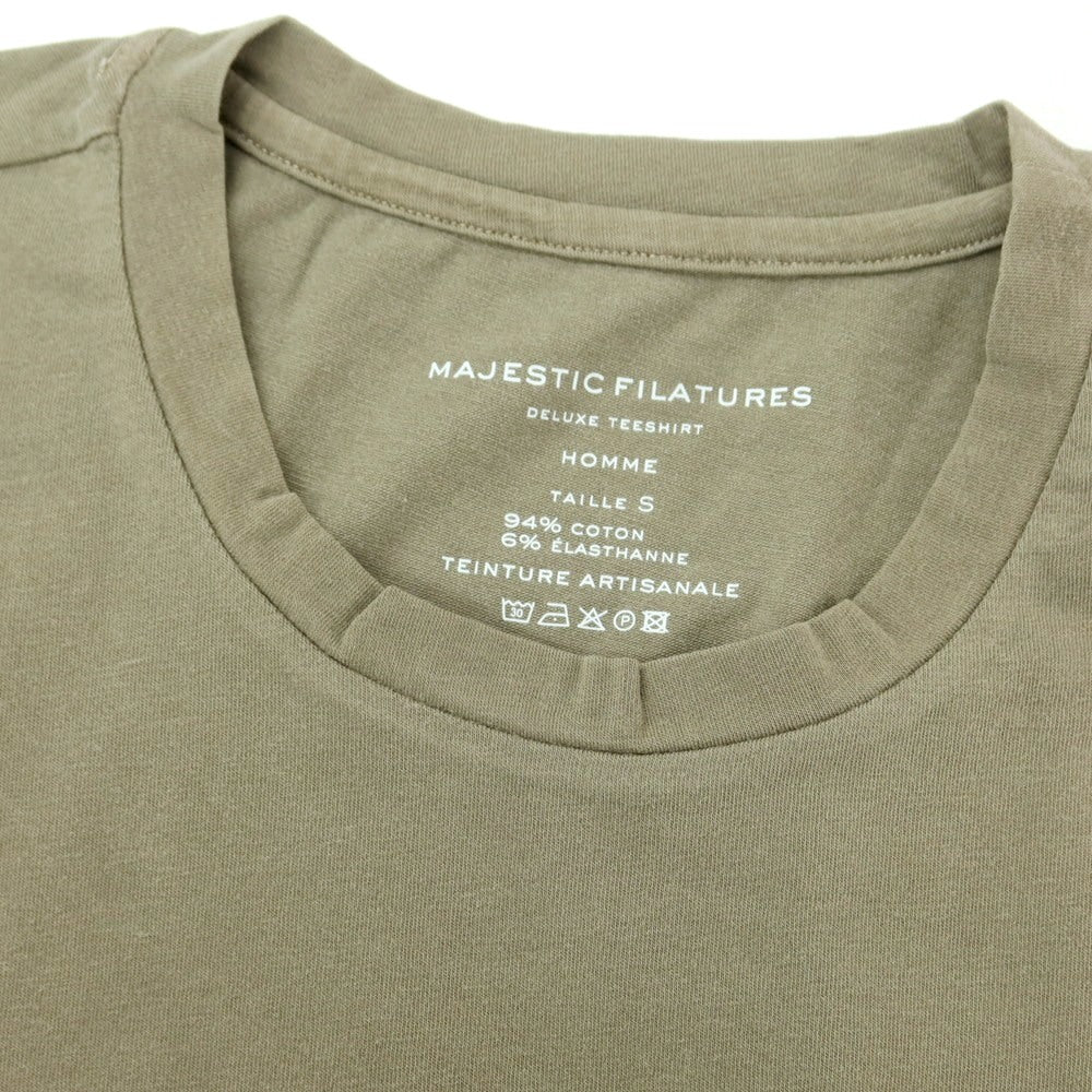 【新品】マジェスティック フィラチュール オム MAJESTIC FILATURES HOMME コットン クルーネック 半袖Tシャツ オリーブグリーン【 S 】【 状態ランクN 】【 メンズ 】