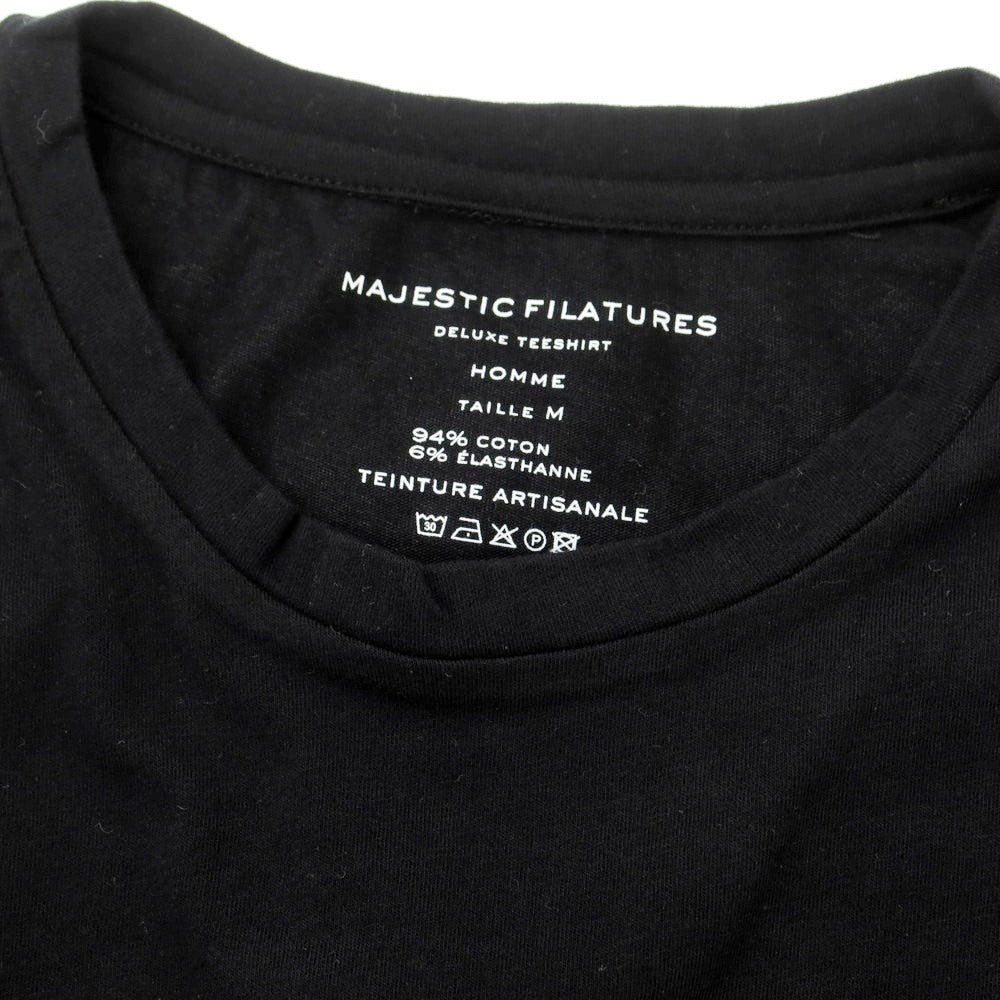 【新品】マジェスティック フィラチュール オム MAJESTIC FILATURES HOMME コットン クルーネック 半袖Tシャツ ブラック【 M 】【 状態ランクN 】【 メンズ 】