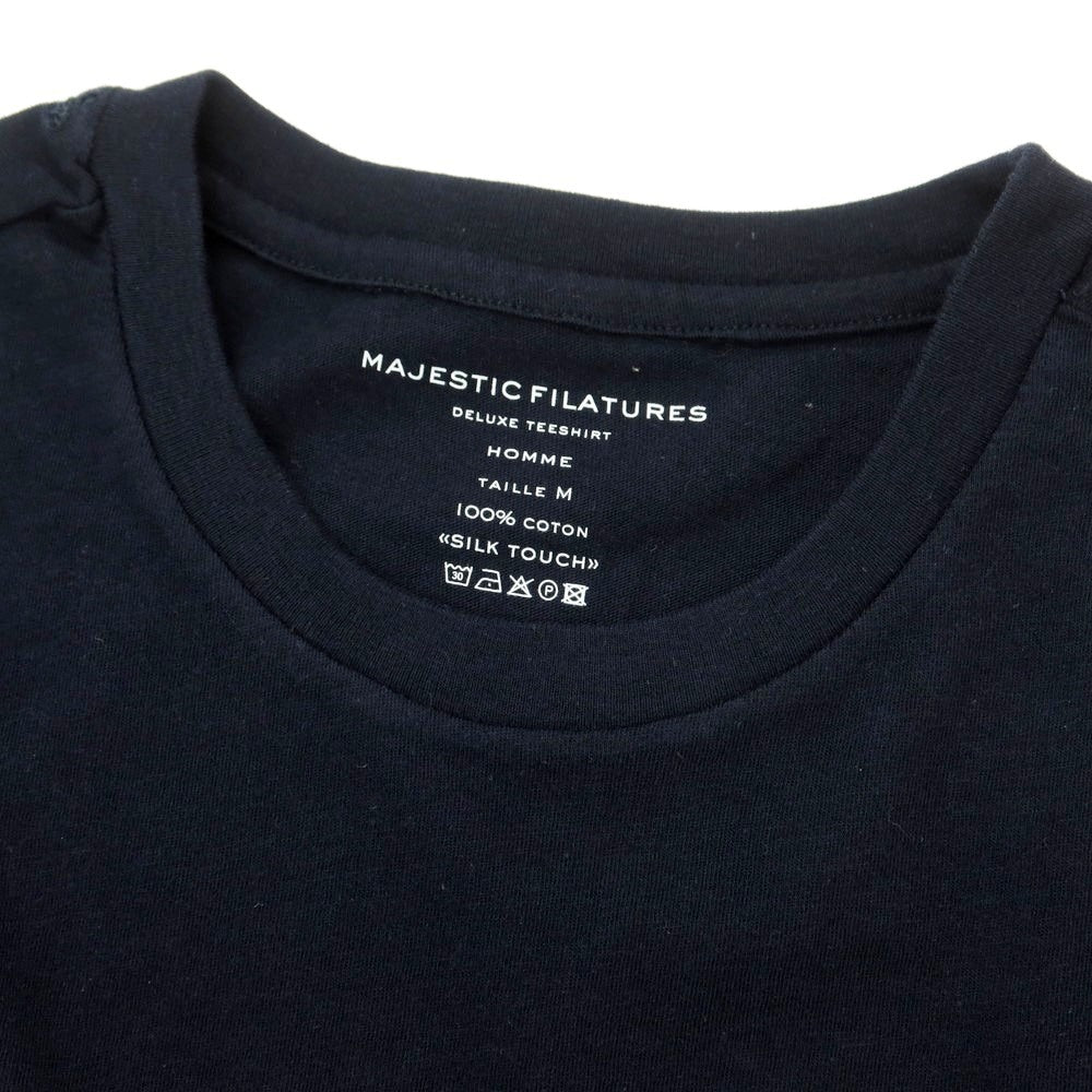 【新品】マジェスティック フィラチュール オム MAJESTIC FILATURES HOMME コットン クルーネック 半袖Tシャツ ネイビー【 M 】【 状態ランクN 】【 メンズ 】