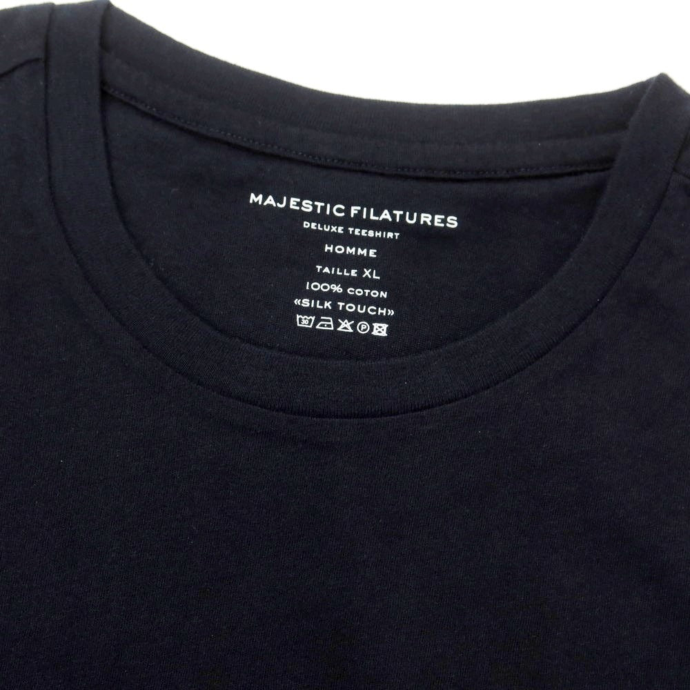 【新品】マジェスティック フィラチュール オム MAJESTIC FILATURES HOMME コットン クルーネック 半袖Tシャツ ダークネイビー【 XL 】【 状態ランクN 】【 メンズ 】