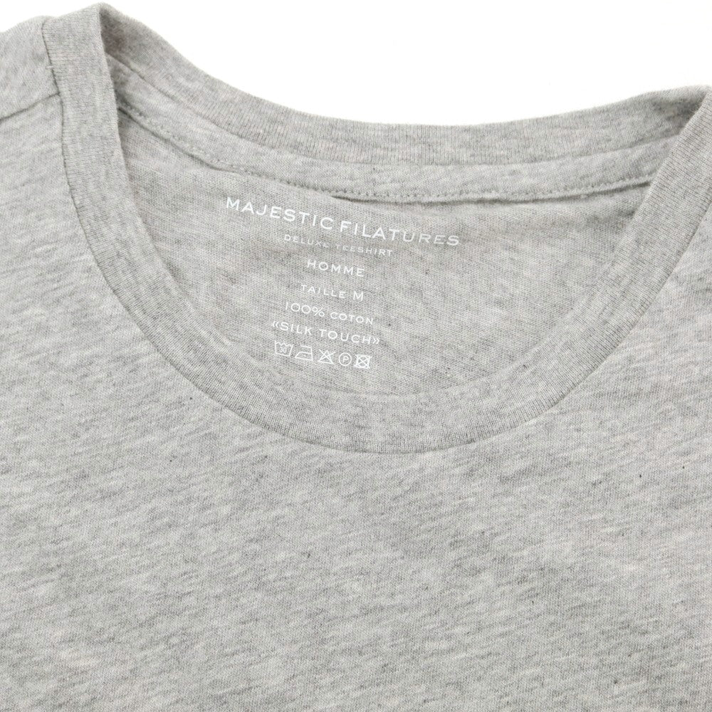 【新品】マジェスティック フィラチュール オム MAJESTIC FILATURES HOMME コットン クルーネック 半袖Tシャツ 杢グレー【 M 】【 状態ランクN 】【 メンズ 】