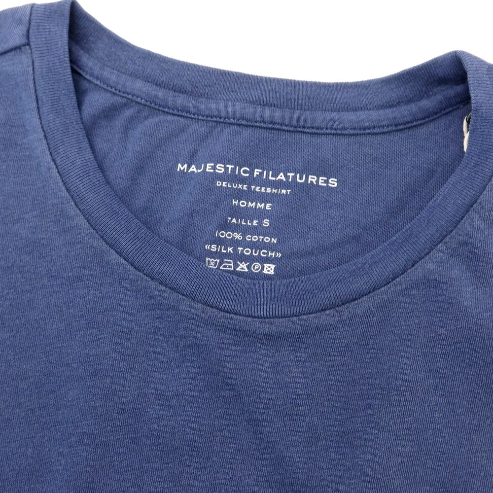 【新品】マジェスティック フィラチュール オム MAJESTIC FILATURES HOMME コットン クルーネック 半袖Tシャツ ダークブルー系【 S 】【 状態ランクN 】【 メンズ 】