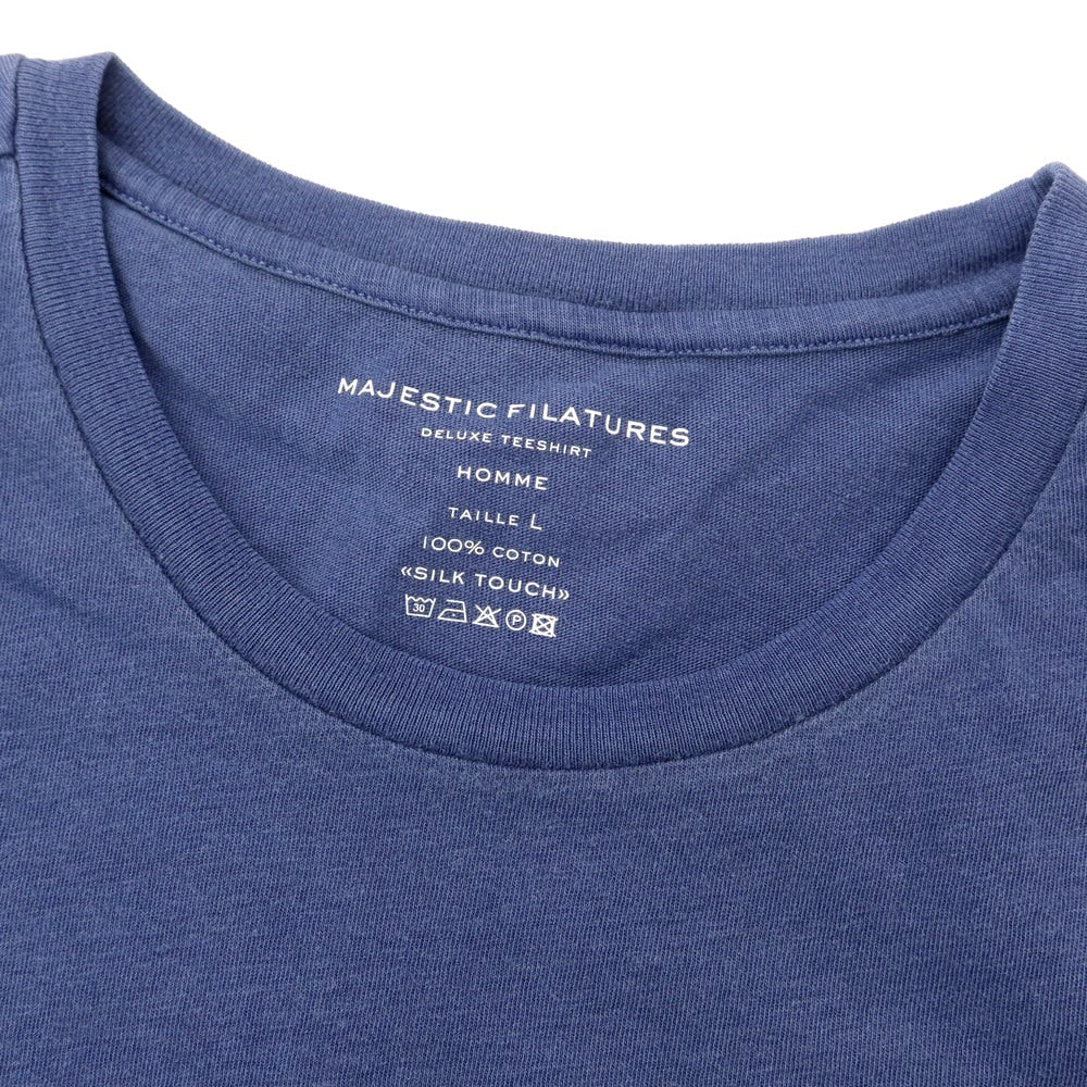 【新品】マジェスティック フィラチュール オム MAJESTIC FILATURES HOMME コットン クルーネック 半袖Tシャツ ダークブルー系【 L 】【 状態ランクN 】【 メンズ 】