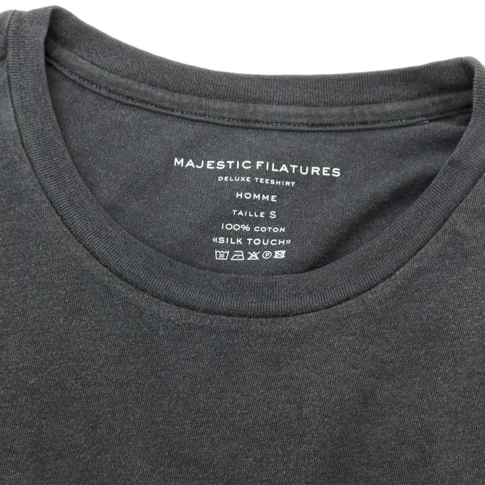 【新品】マジェスティック フィラチュール オム MAJESTIC FILATURES HOMME コットン クルーネック 半袖Tシャツ ダークグレー【 S 】【 状態ランクN 】【 メンズ 】