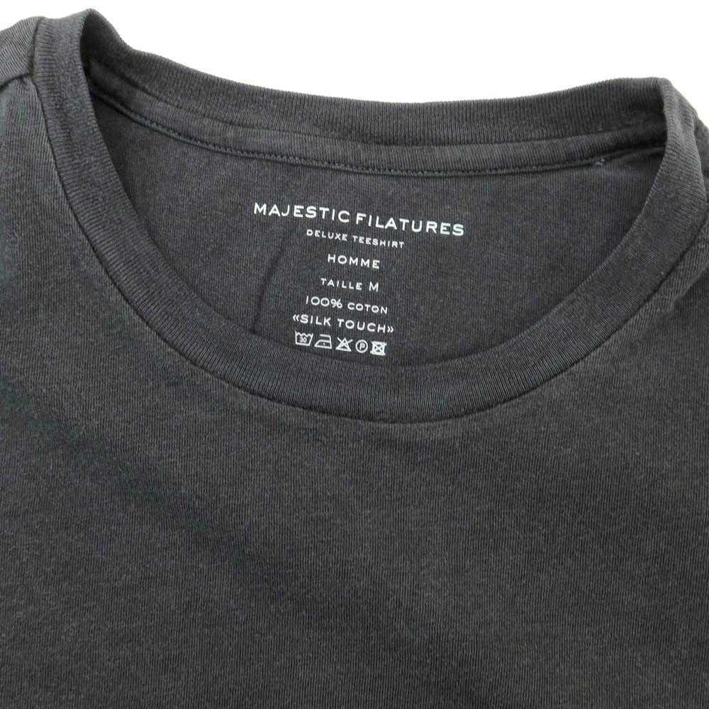 【新品】マジェスティック フィラチュール オム MAJESTIC FILATURES HOMME コットン クルーネック 半袖Tシャツ ダークグレー【 M 】【 状態ランクN 】【 メンズ 】